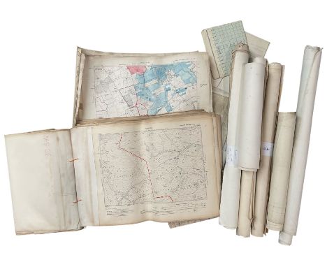 Large collection of local and wider local interest British Ordnance Survey maps dating from the mid-19th century onwards, inc