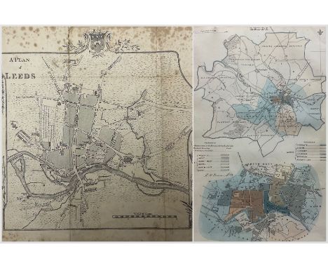Thomas Jefferys (British c1719–1771): 'A Plan of Leeds surveyed by Thomas Donald', 19th century engraved map originally pub. 