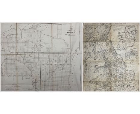 Warner Lewis (American 1805-1888): 'Sketch of the Public Surveys in Wisconsin and Territory of Minnesota', 19th century map o