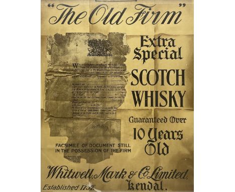 Late 19th/early 20th century advertising poster - 'The Old Firm Scotch Whisky', pub. Sir Joseph Causton & Sons 62cm x 50cm