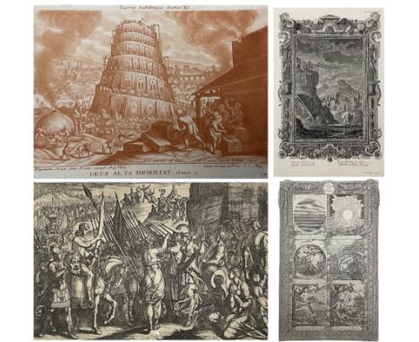 Antonio Tempesta (Italian 1555-1630): 'Daiv E Golia Triumphat' (David returning in triumph with the head of Goliath', etching