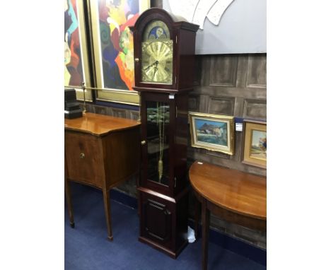 REPRODUCTION STAINED WOOD GRANDMOTHER CLOCK, by Fenclocks, 180cm high