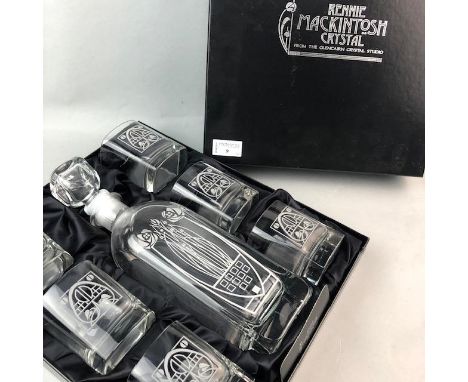 FOUR BOXED CRYSTAL ITEMS AND SETS, including an Edinburgh Crystal decanter and a set of Royal Doulton glasses
