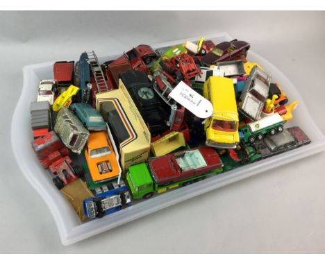 COLLECTION OF CORGI, DINKY, MATCHBOX AND OTHER MODEL VEHICLES, including Land Rover, Lotus Espirit, Jaguar, The Beatles Yello