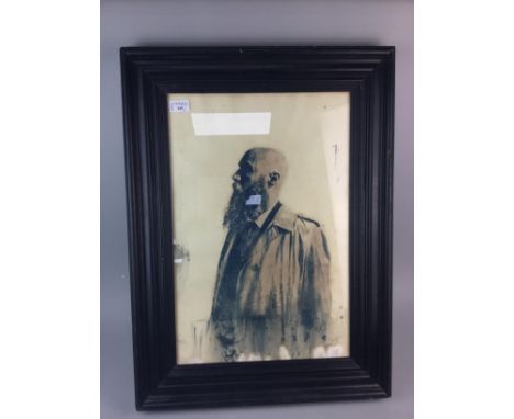 TWO VICTORIAN MALE PORTRAIT PRINTS, 56cm x 38cm, framed and under glass