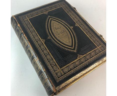 VICTORIAN FAMILY BIBLE, along with a Coronation Souvenir book, collection of Wills cigarette cards, various world coins, cont