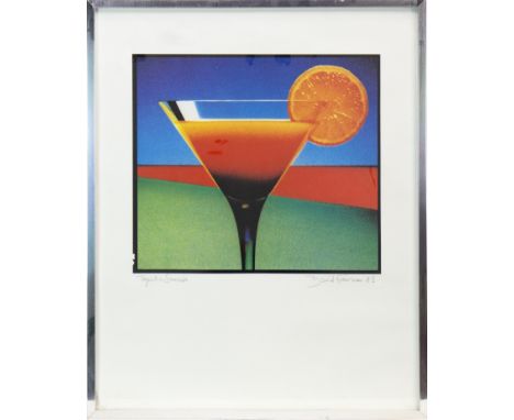 * DAVID FAIRMAN, CREME DE MENTHE AND TEQUILA SUNRISE, a pair of lithographs, signed, titled and dated ‘82 Each 27cm x 30cm Ea