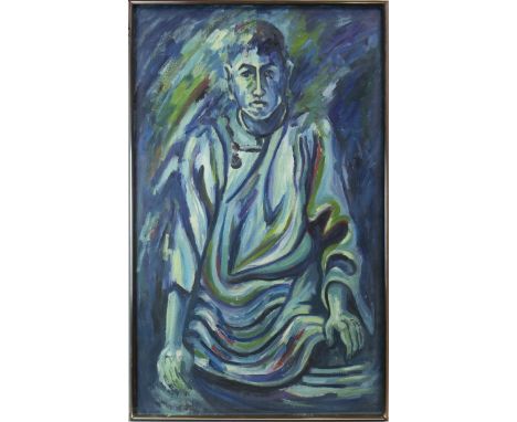 *DAVID TONER (BRITISH b 1944), PORTRAIT OF A MAN oil on canvas 114cm x 63cm Framed and under glass