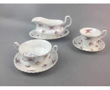 RICHMOND ROSE TIME TEA AND DINNER SERVICE, along with a Moorcroft ash tray, 16cm long