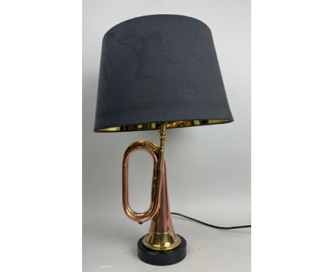 A NOVELTY TRUMPET TABLE LAMP56cm H (including shade). 