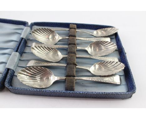 SIX .925 STERLING SILVER GEORGIAN TEASPOONS WITH CASEWeight: 79gms
