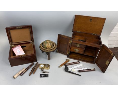 CIGAR BOXES, CIGARS INCLUDING BALMORAL, AND A GLOBE