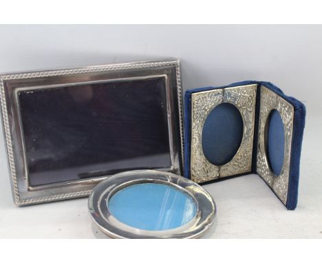 THREE .925 STERLING SILVER PHOTOGRAPH FRAMES