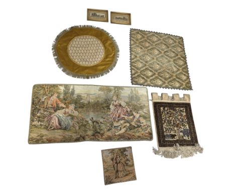 A PAIR OF STEVENGRAPHS, WOVEN IN SILK BY THOMAS STEVENS, ALONG WITH FIVE TEXTILES