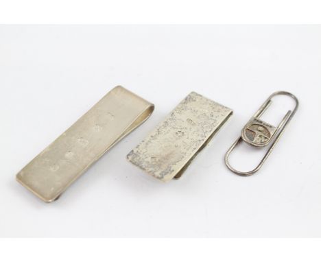 THREE STERLING SILVER MONEY CLIPSWeight: 42gms