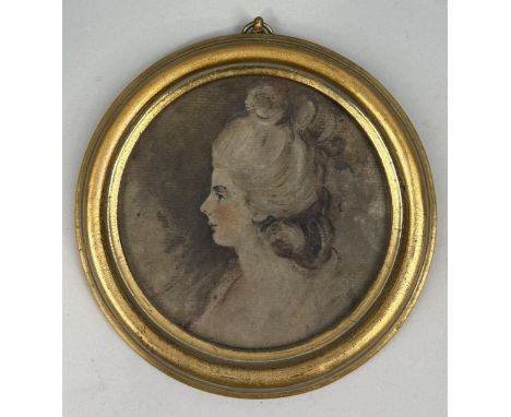 ATTRIBUTED TO DANIEL GARDNER (BRITISH 1750-1805): A PAINTING ON PAPER DEPICTING A LADY CIRCA 1760Manner of Joshua Reynolds.wL