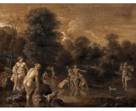 OLD MASTER: A SEPIA WASH DRAWING, DIANE AND ACTAEON26cm x 20cmTudor Rose stamp to bottom right. 