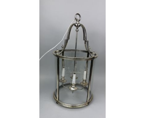 A LARGE DESIGNER GLASS LANTERN, POSSIBLY CHARLES EDWARDS60cm x 33cm