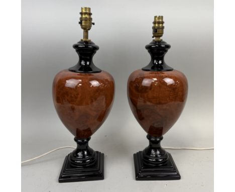 A PAIR OF CERAMIC TABLE LAMPS40cm HWith shades.