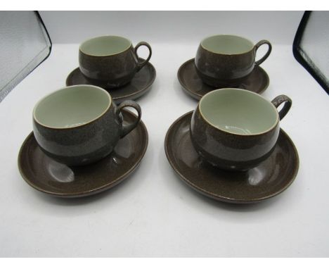 Denby 'greystone' cups and saucers x 4