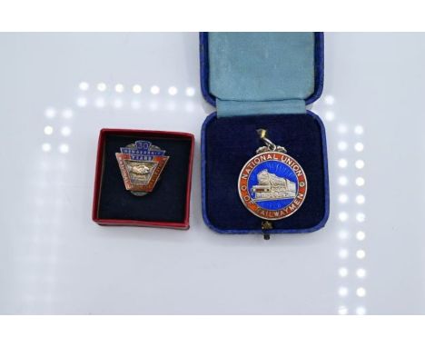 Silver and Enamel Fob Medallion to the National Union of Railwaymen plus a silver and enamel National Union of Railwaymen 30 