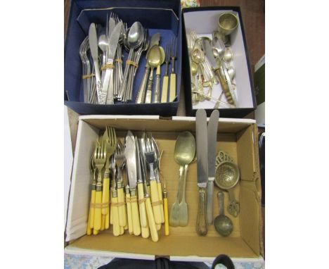 Flatware- bone handled cutlery set, ribbed cutlery set, Japanese set and other various flatware