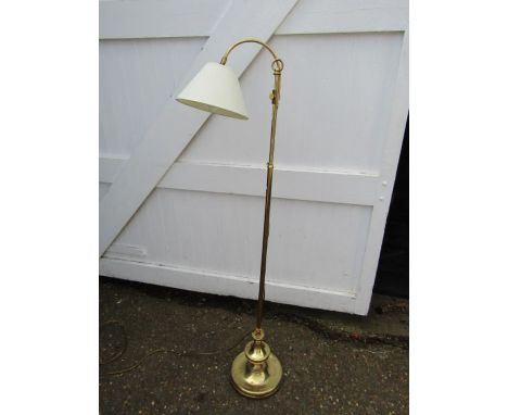 Adjustable brass floor lamp with shade 