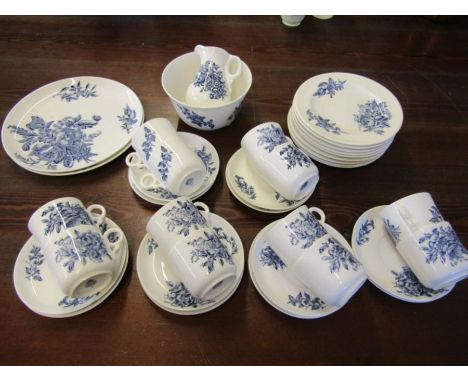Royal Worcester part tea set comprising 2 cake plates 9", 9  cake plates 7", 12 cups and saucers, 2 cups have handles missing