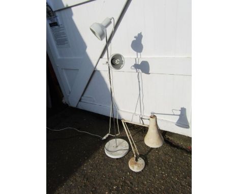 Vintage Angle Poise lamp and retro chrome floor lamp with metal shades 