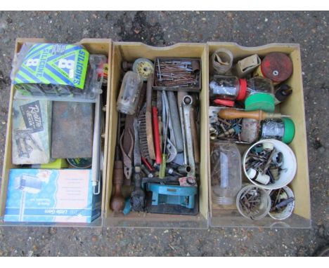 3 Boxes of tools and screws etc