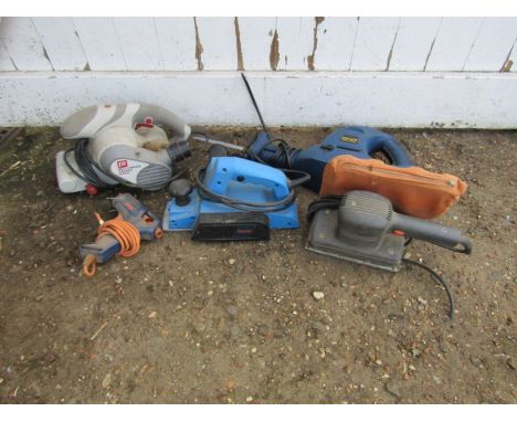 Power tools from a house clearance with plugs removed 