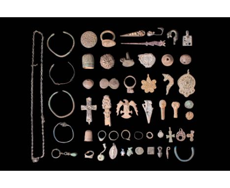 Ca. AD 100 - 1500. A large group of bronze objects ranging in age from the Roman period to the middle Byzantine period. This 