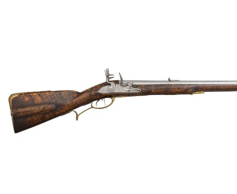 A 45-BORE SOUTH GERMAN FLINTLOCK SPORTING RIFLE BY BLANCK, CIRCA 1730 with swamped octagonal sighted barrel rifled with seven