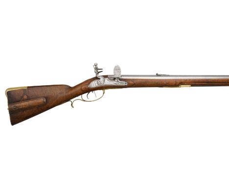 A 27-BORE BAVARIAN FLINTLOCK SPORTING RIFLE BY JOHANN WOLF PETER IN ÖTTINGEN, EARLY 18TH CENTURY with swamped octagonal sight