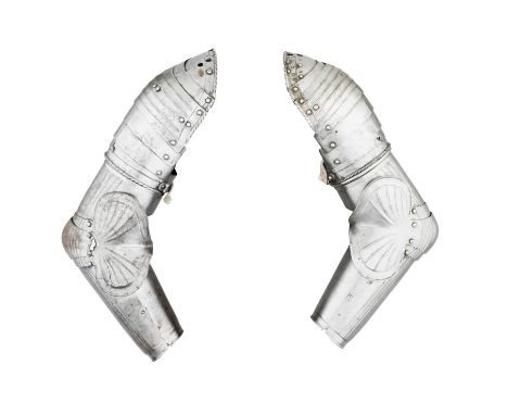 **A PAIR OF SOUTH GERMAN PAULDRONS AND VAMBRACES IN THE SO-CALLED 'MAXIMILIAN' FASHION, EARLY 16TH CENTURY AND 19TH CENTURY c