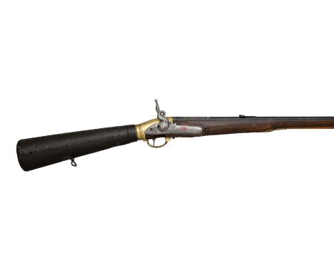AN 80-BORE GERMAN AIRGUN OF BUTT-RESERVOIR TYPE, BY GEORG WOLF IN WIRZBURG, CIRCA 1780-90 with octagonal sighted barrel with 