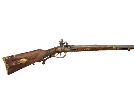 A 40-BORE SOUTH GERMAN FLINTLOCK COMBINED SPORTING RIFLE AND SHOTGUN (BOCHBÜCHSE) BY CRISTIAN KÖRBER IN INGELFINGEN, COURT GU