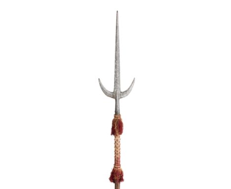 **AN ITALIAN SPETUM, 16TH CENTURY with tapering central blade of flattened-diamond section, a pair of crescentic basal lugs, 