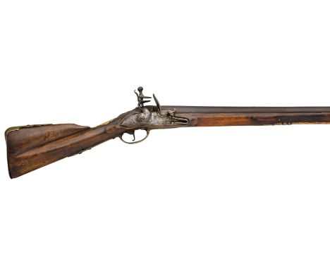 **A .800 CALIBRE FLINTLOCK MUSKET OF REGULATION TYPE, CIRCA 1720-30, ENGLISH OR DUTCH with tapering sighted barrel formed in 