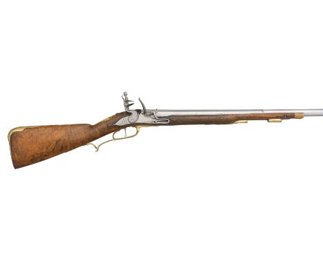 A 19-BORE BAVARIAN FLINTLOCK SPORTING RIFLE FOR LARGE GAME, BY JOHANN WOLF PETER (PIERRE), ÖTTINGEN, CIRCA 1710 with burnishe