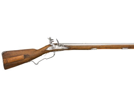 A 24-BORE BAVARIAN FLINTLOCK SPORTING RIFLE BY JOHANN WOLF PETER, ÖTTINGEN, EARLY 18TH CENTURY built on an earlier heavy swam