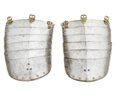 **A PAIR OF TASSETS, PARTLY SOUTH GERMAN, LATE 16TH CENTURY AND PARTLY 19TH CENTURY each formed of six medially-ridged lames 