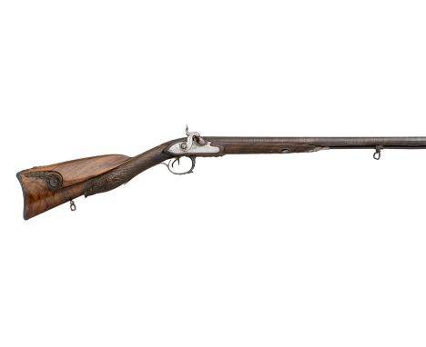 **A 20 BORE FRENCH SILVER-MOUNTED D.B. PERCUSSION SPORTING GUN BY ROUSSELY A PERIGNEUX, FRENCH SILBER MARKS FOR 1819-39, MAKE