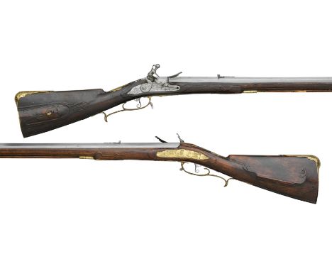 A PAIR OF 28-BORE NORTH GERMAN (BRUNSWICK) FLINTLOCK RIFLED SPORTING CARBINES BY HINRICH TIMPER (SIC.), BLANCKENBURG, DATED 1