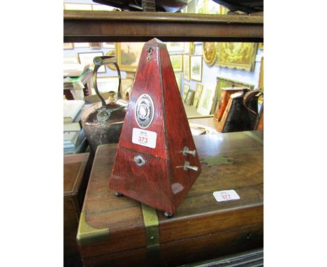 Late 20th century German metronome of typical pyramid form, height 24cm 