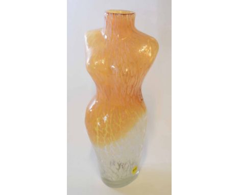 Shouldered glass vase modelled in the female form, 36cm high, Murano sticker to side 