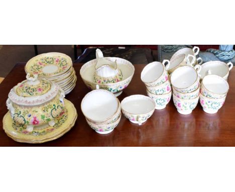 Extensive china tea service comprising cups, saucers, plates and various bowls 