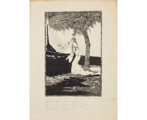 MANNER OF ANNIE FRENCH 'WHEN I CAME BACK FROM LYONESSE WITH MAGIC IN MY EYES...'pen and ink, bears pencil inscription, stuck 