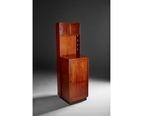 CHARLES RENNIE MACKINTOSH (1868-1928) INLAID MAHOGANY BEDSIDE CABINET, 1916with ebonised plinth and shell-inlaid handles, the