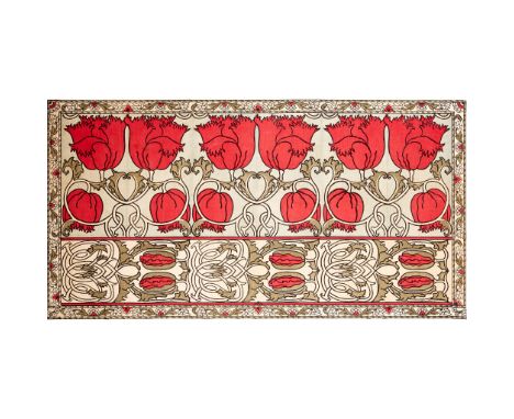 C.F.A. VOYSEY (1857-1941) FOR G.P. & J. BAKER LTD., SWAISLAND PRINT WORKS, ENGLAND 'POPPIES' PANEL,block-printed cotton, back